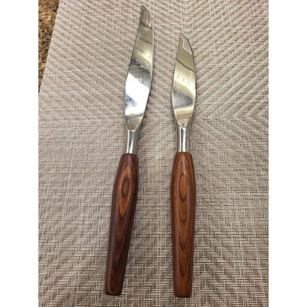 MCM Retro Danish Rosewood Teak Handle Knife Cutlery Set 2